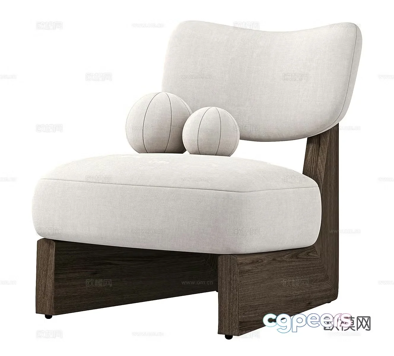 Middle-aged leisure chair middle-aged single sofa Wasabi style single chair B&B single chair B&B leisure chair 3D model