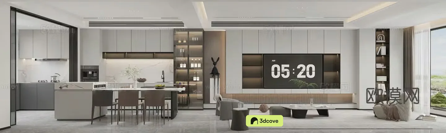 Modern living and dining room villa living and dining room
