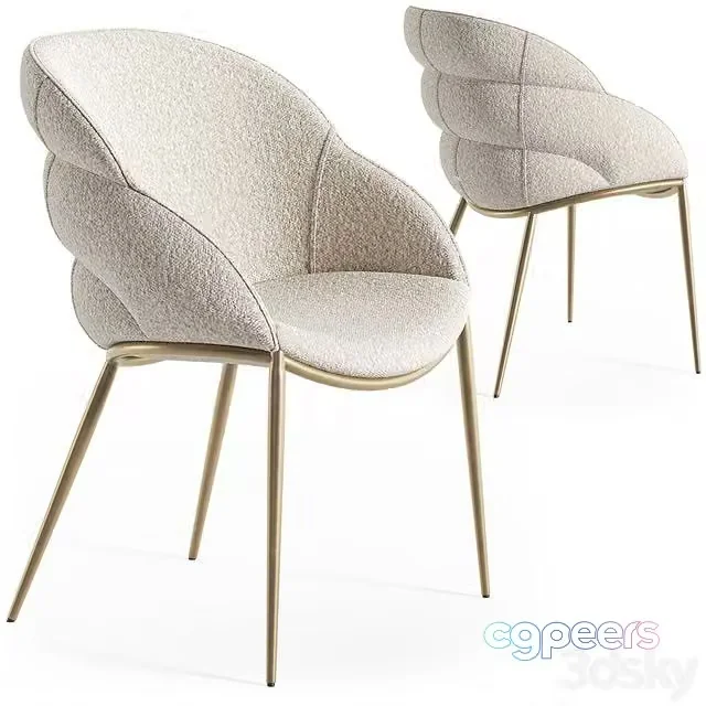 3ds Max Free – Cattelan Italia Camilla metal armchair