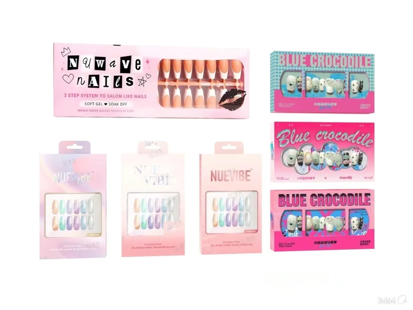 A Set Of Fake Nails 3D Model – 20040 – VRAY Render