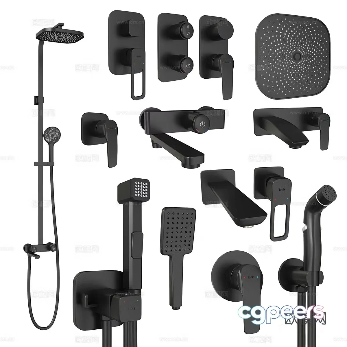Modern shower faucet 3d model
