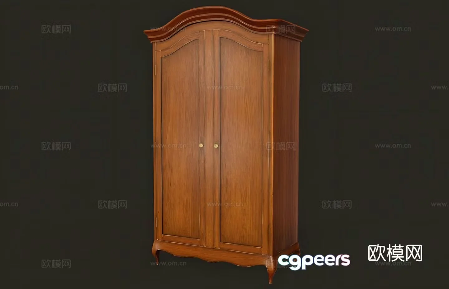Nordic wardrobe solid wood wardrobe 3d model