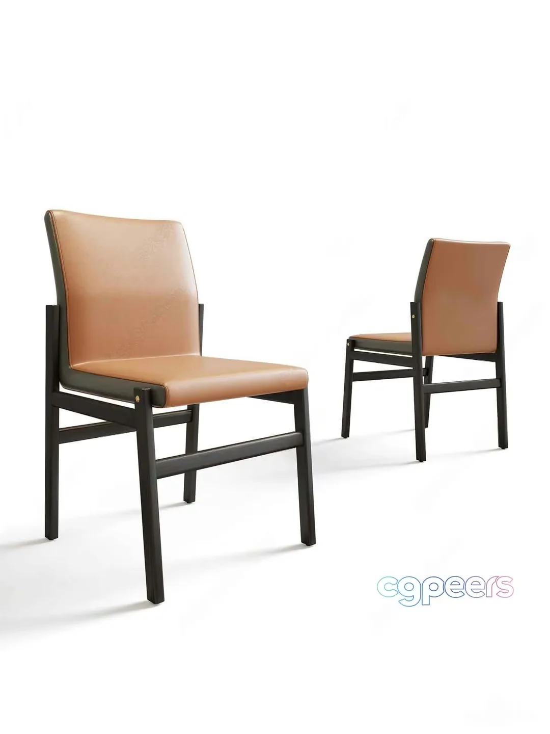 Two Tan Leather Chairs 3D Model – 11517 – VRAY Render