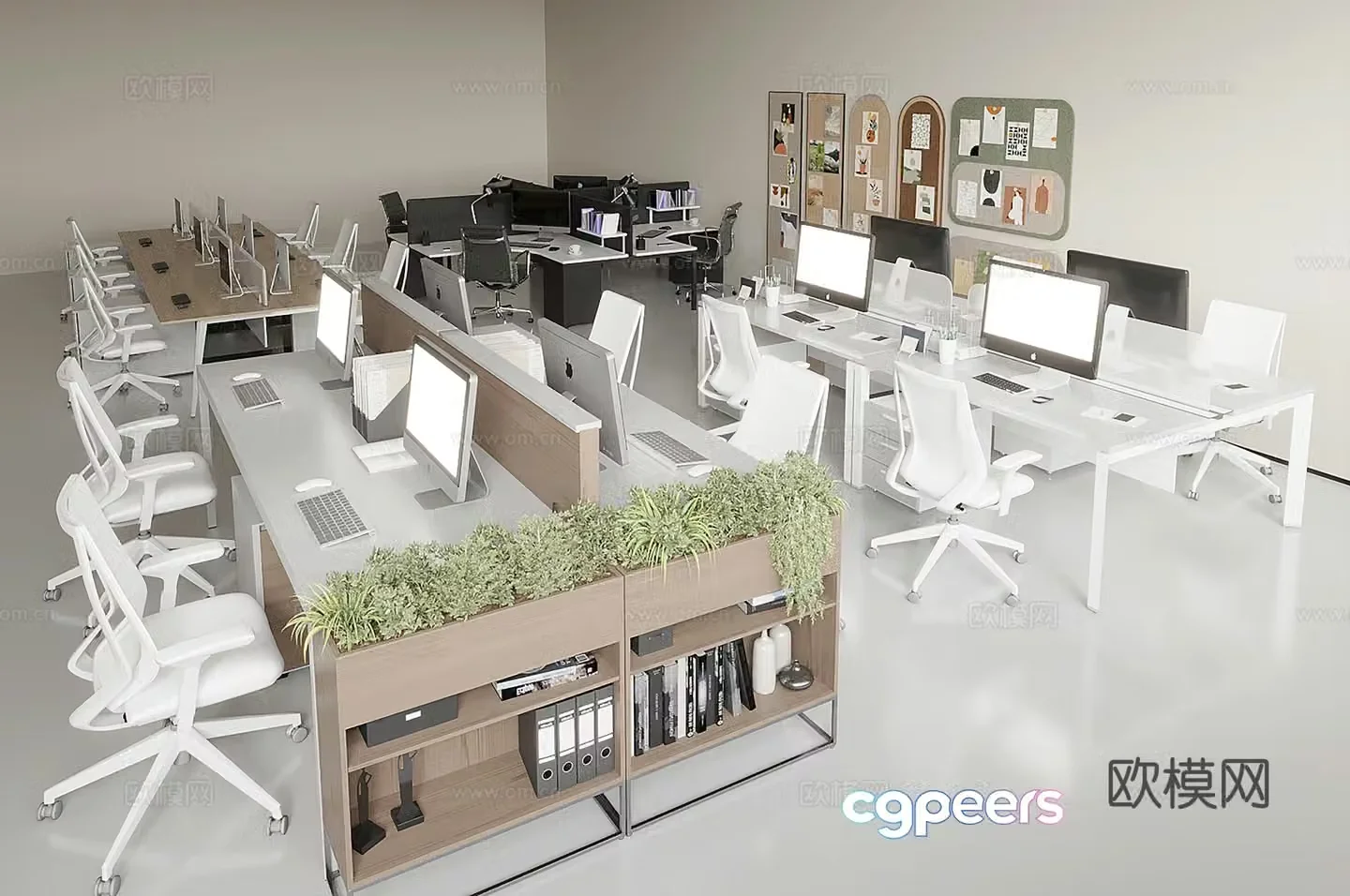 Modern office desk and chair Office desk and chair Office office desk and chair combination 3d model