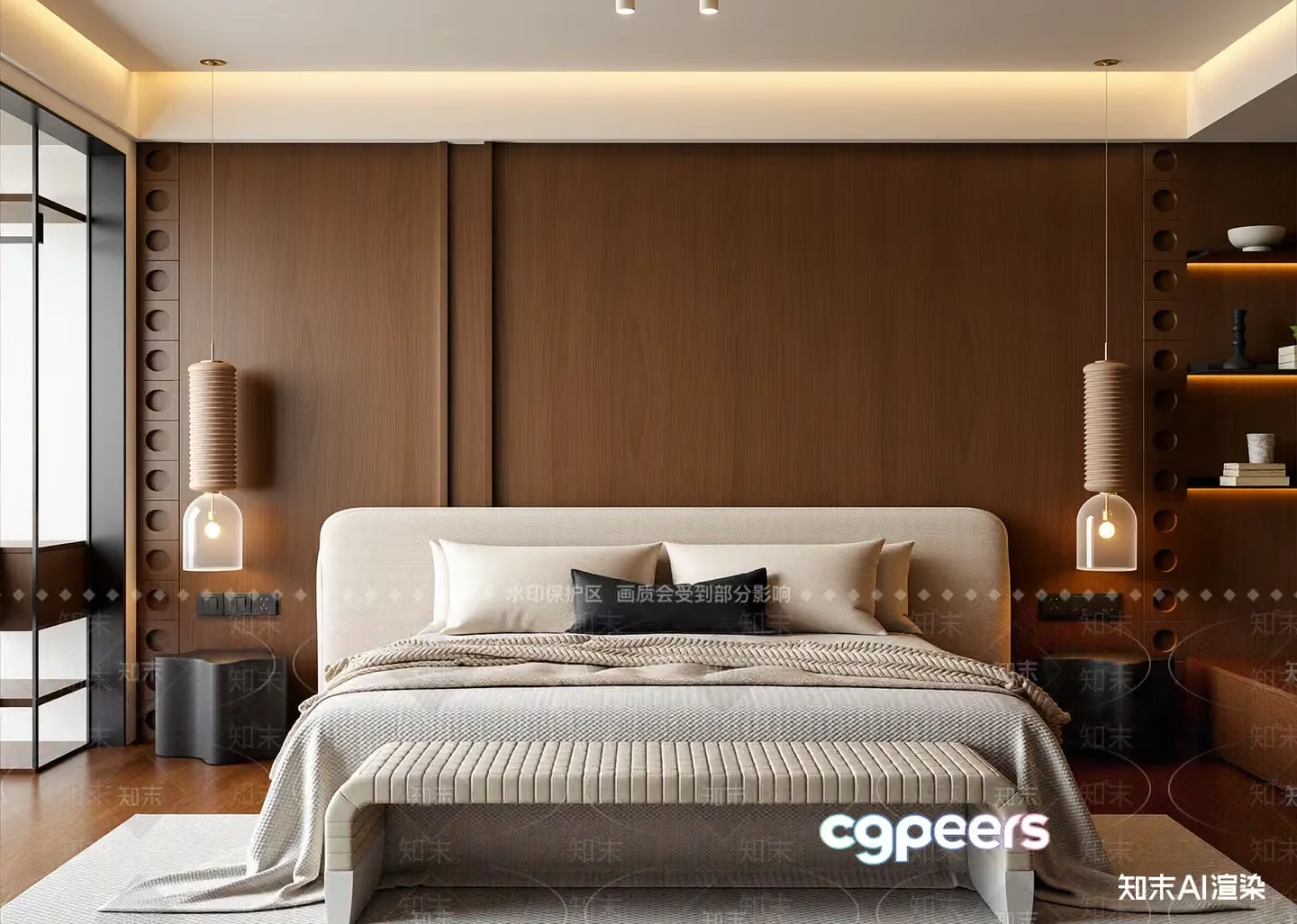 Cozy Modern Bedroom 3D Model – 7193 – VRAY Render