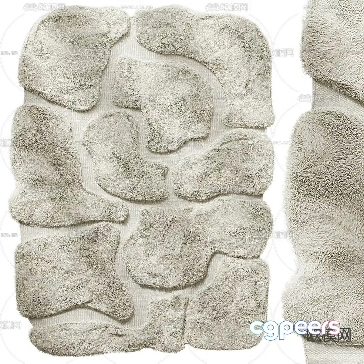 Plush carpet Irregular carpet 3d model