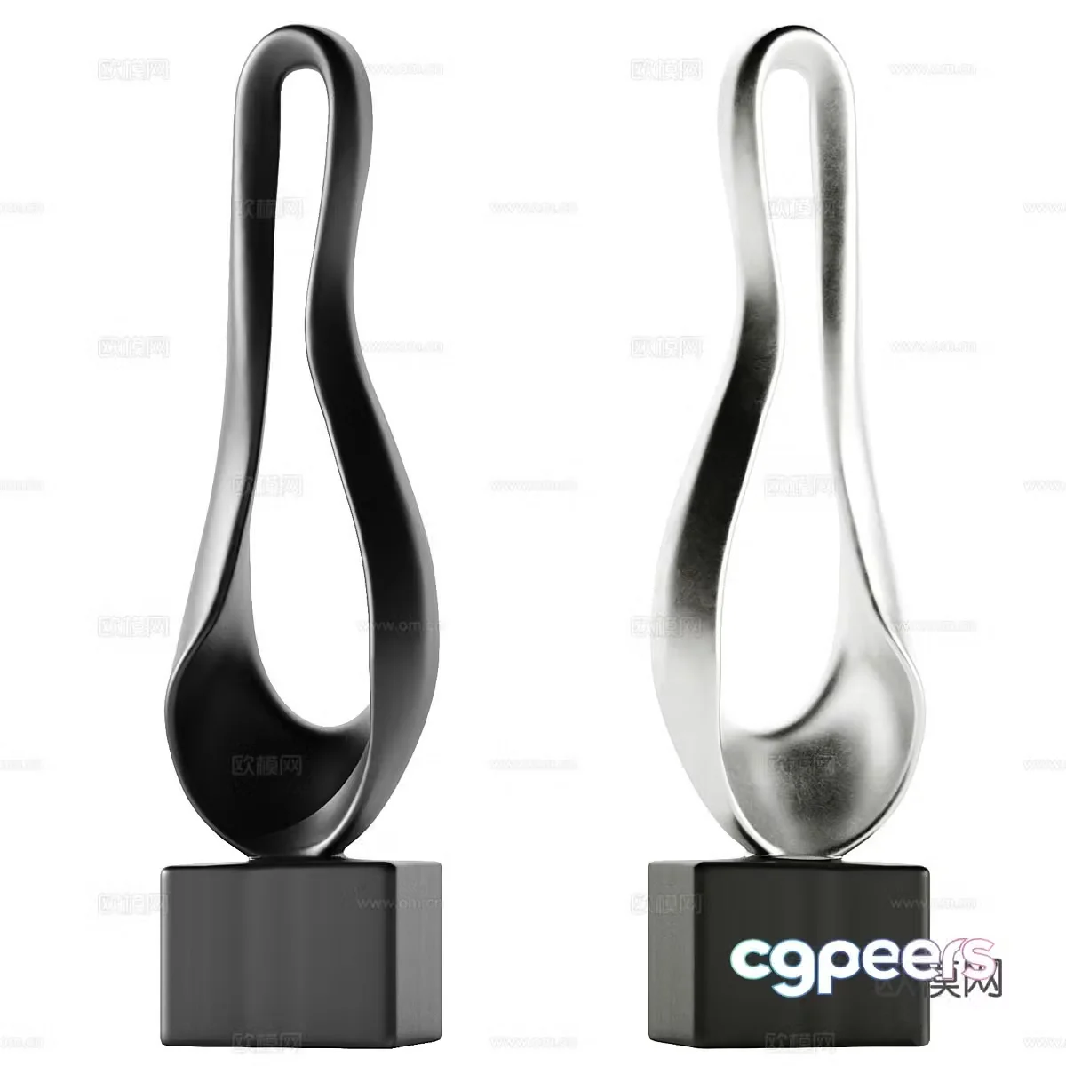 Modern minimalist art sculpture 3d model