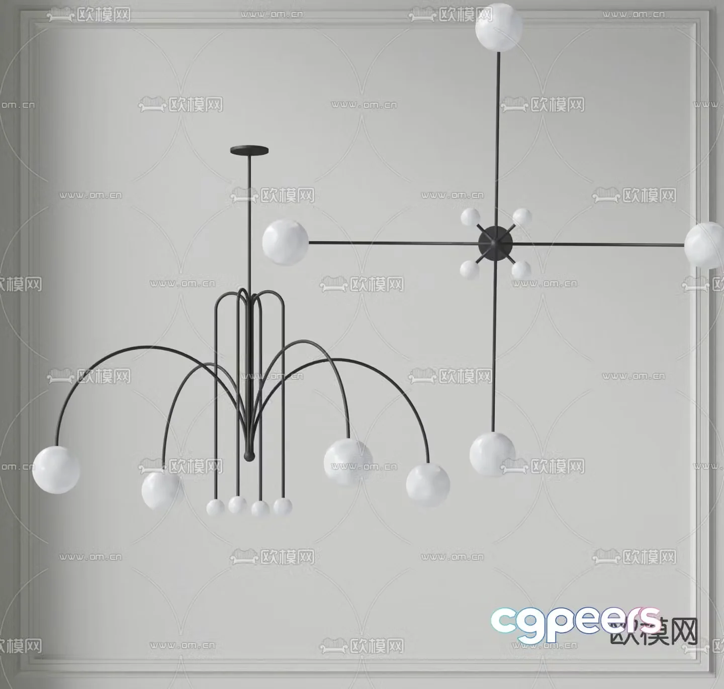 Creative chandelier hall chandelier 3d model