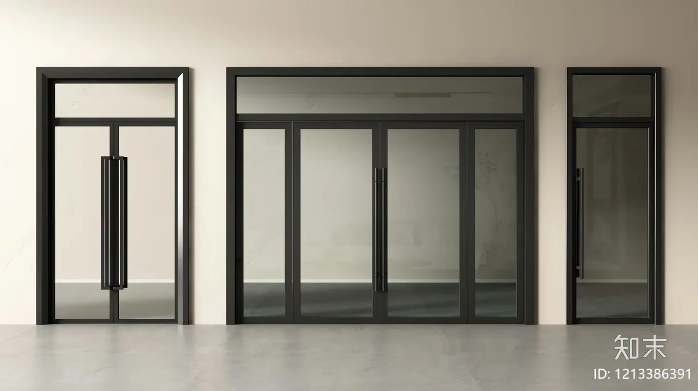 Modern Glass Doors 3D Model – 10276 – VRAY Render