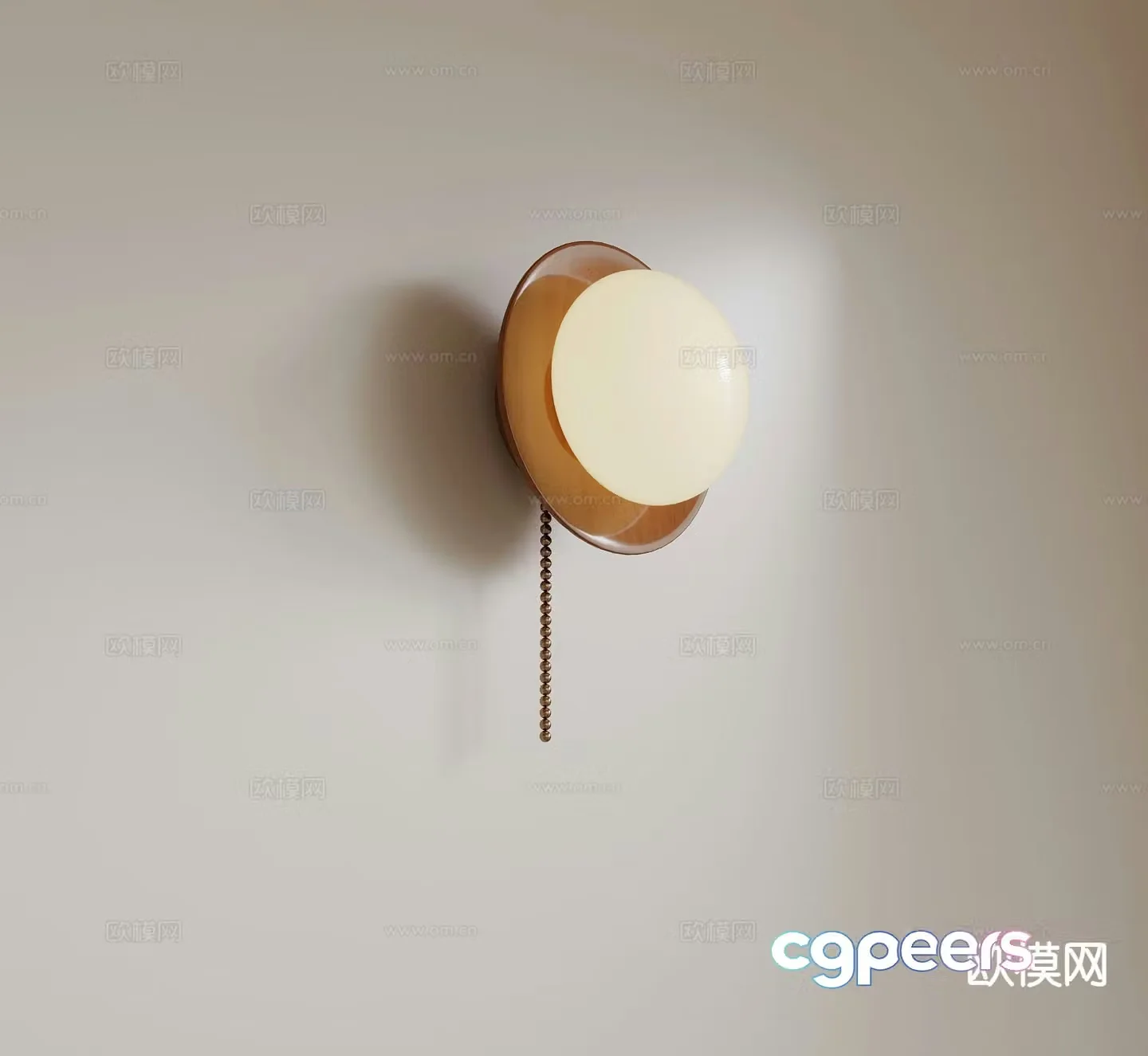 Middle-aged wall lamp round wall lamp 3d model