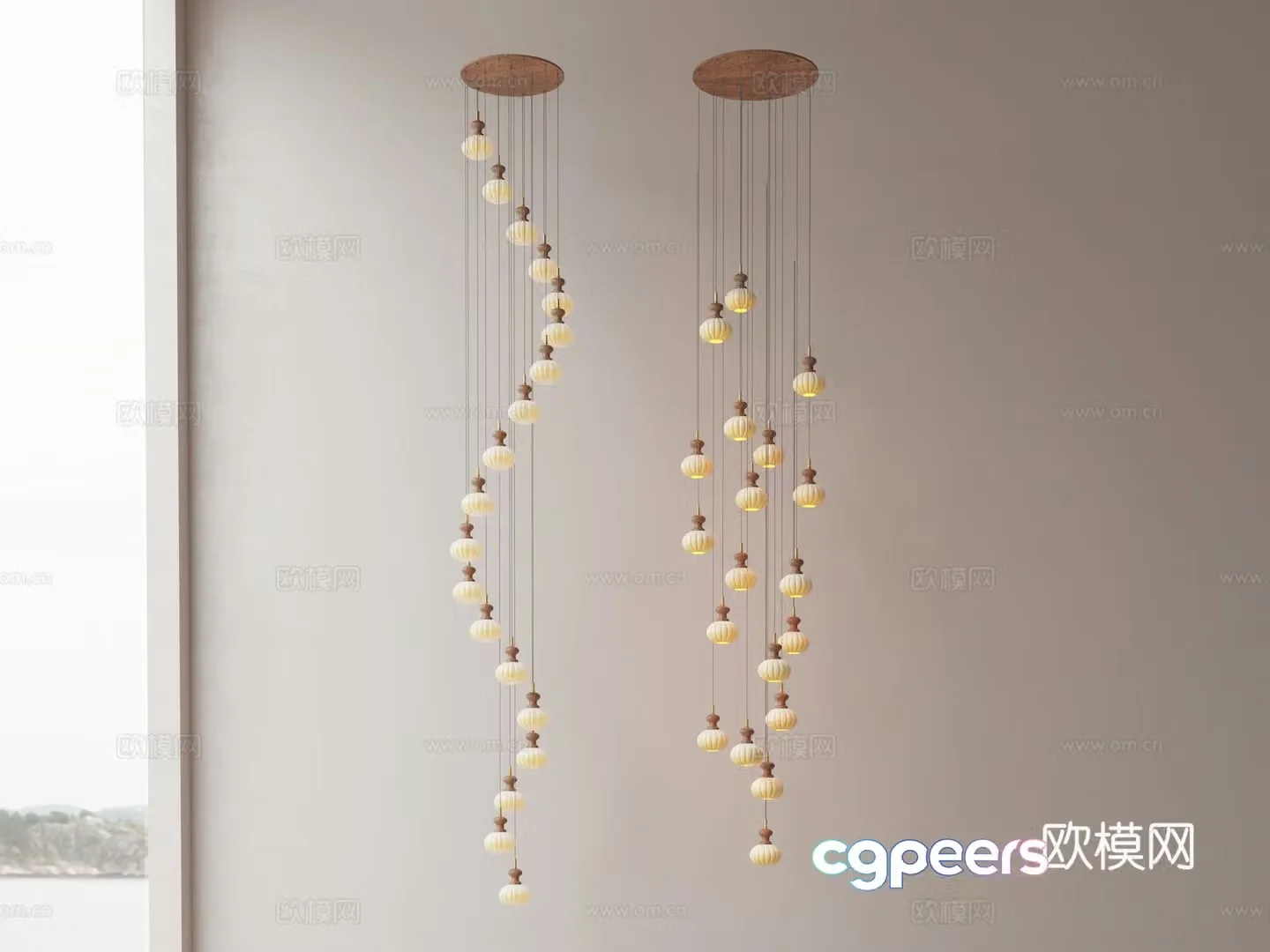 French stairwell chandelier 3d model