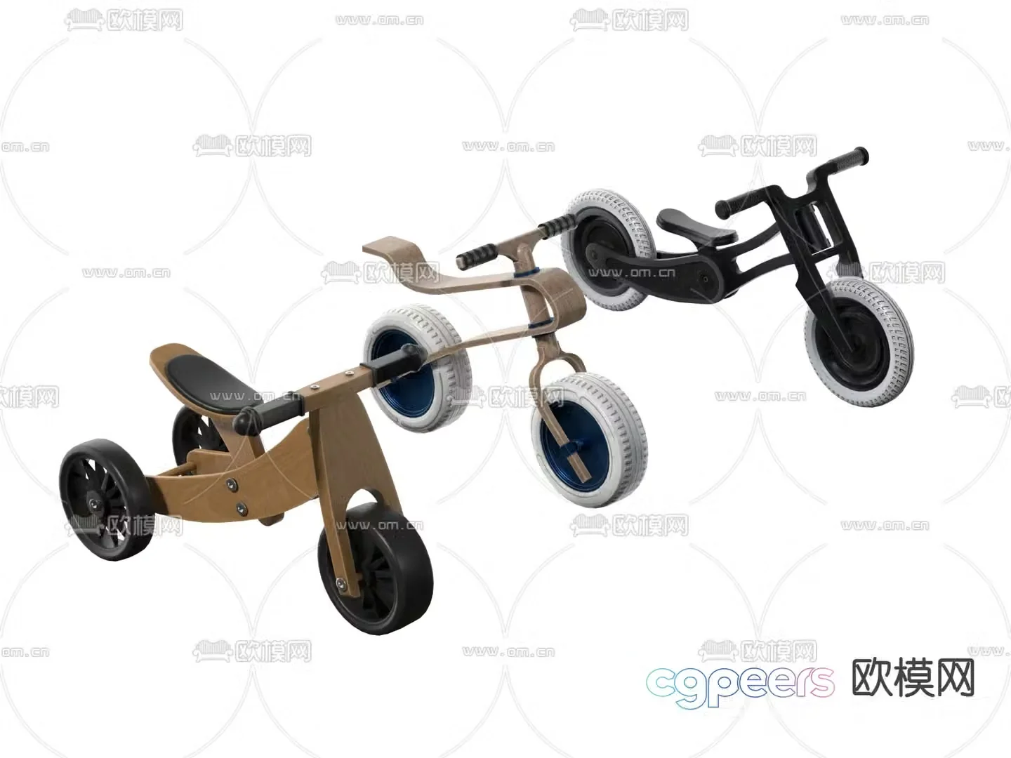 Children’s car toy car tricycle bicycle 3d model