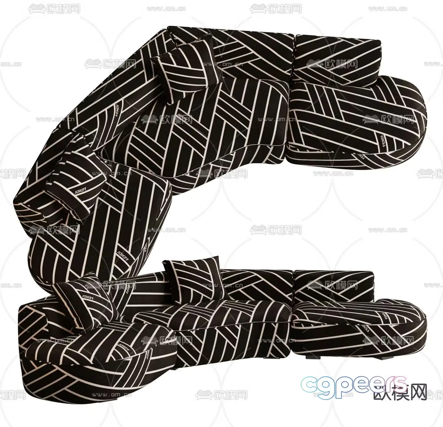Modernature special-shaped sofa 3d model
