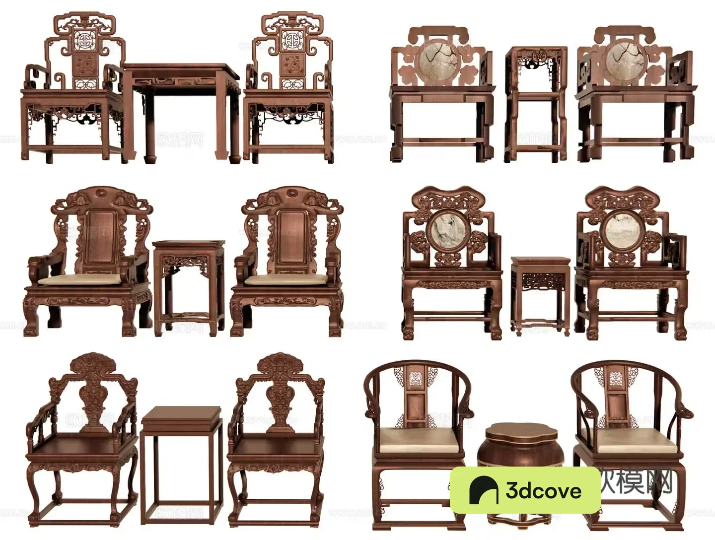 Chinese chair Taishi chair Round chair Ancient chair Carved chair Mahogany furniture Solid wood chair