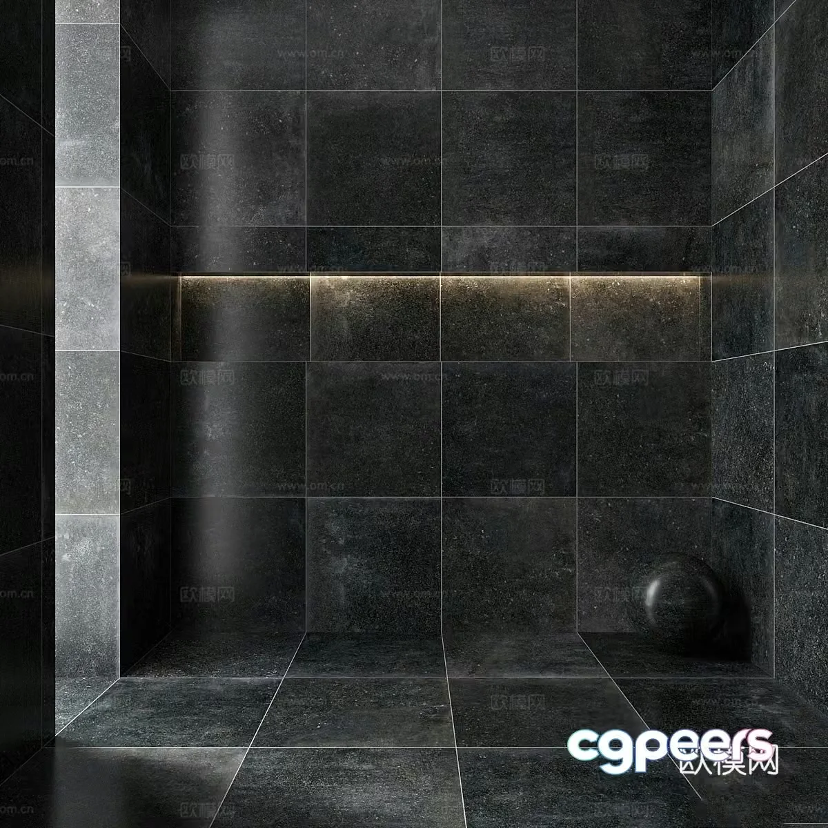Modern dark style ceramic tiles Antique tiles Soft light tiles 3d model