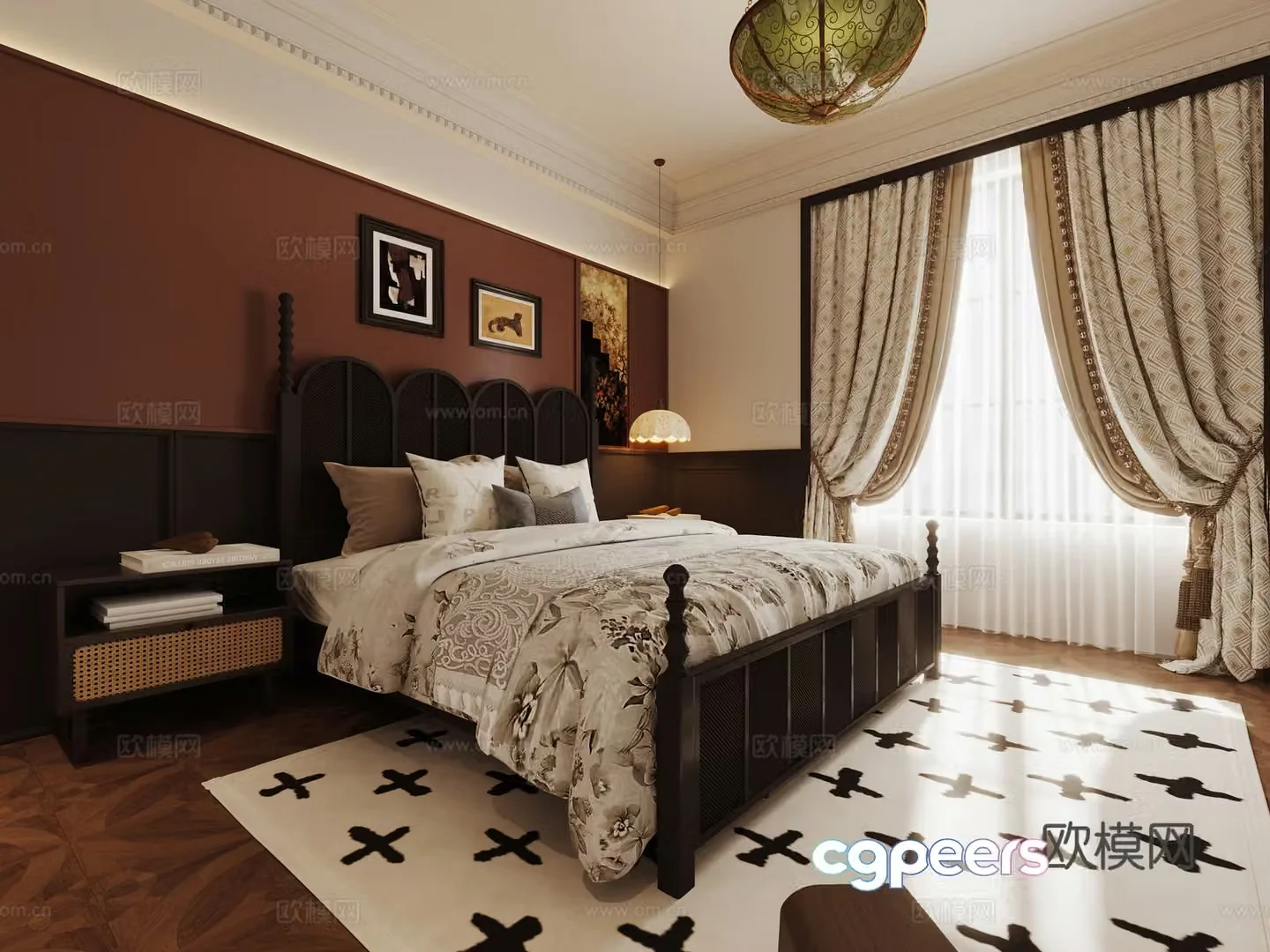 Middle-aged bedroom 3d model