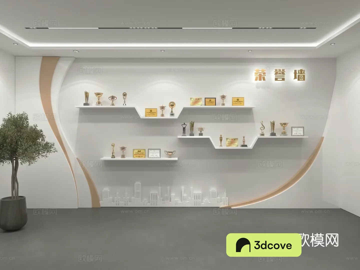 Honor wall medal trophy corporate culture wall display wall