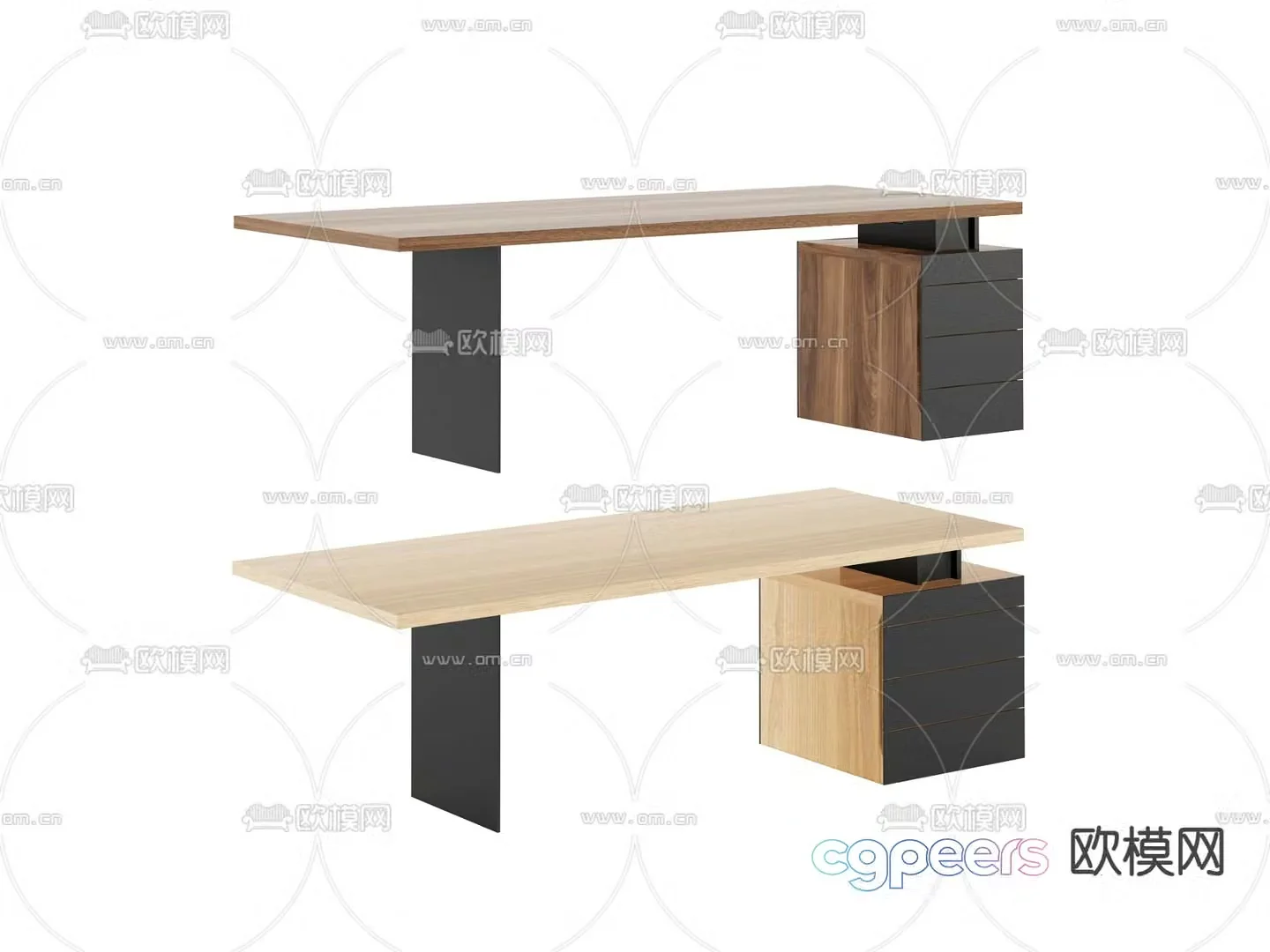 Modern office desk desk 3d model