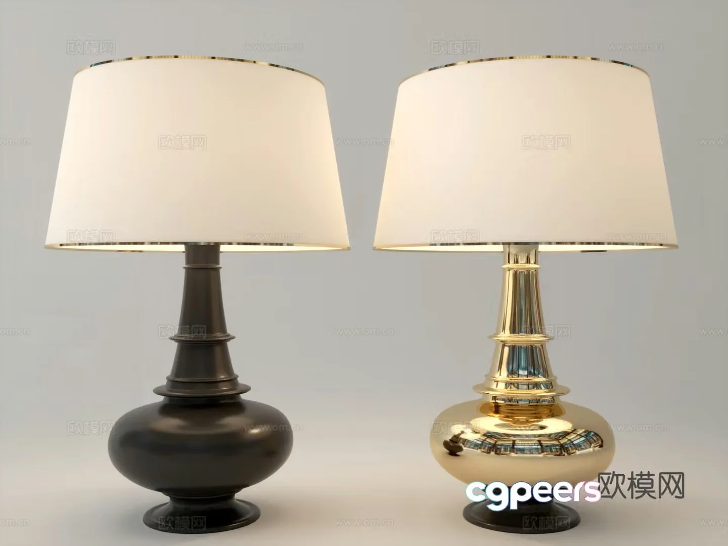American table lamp 3D model