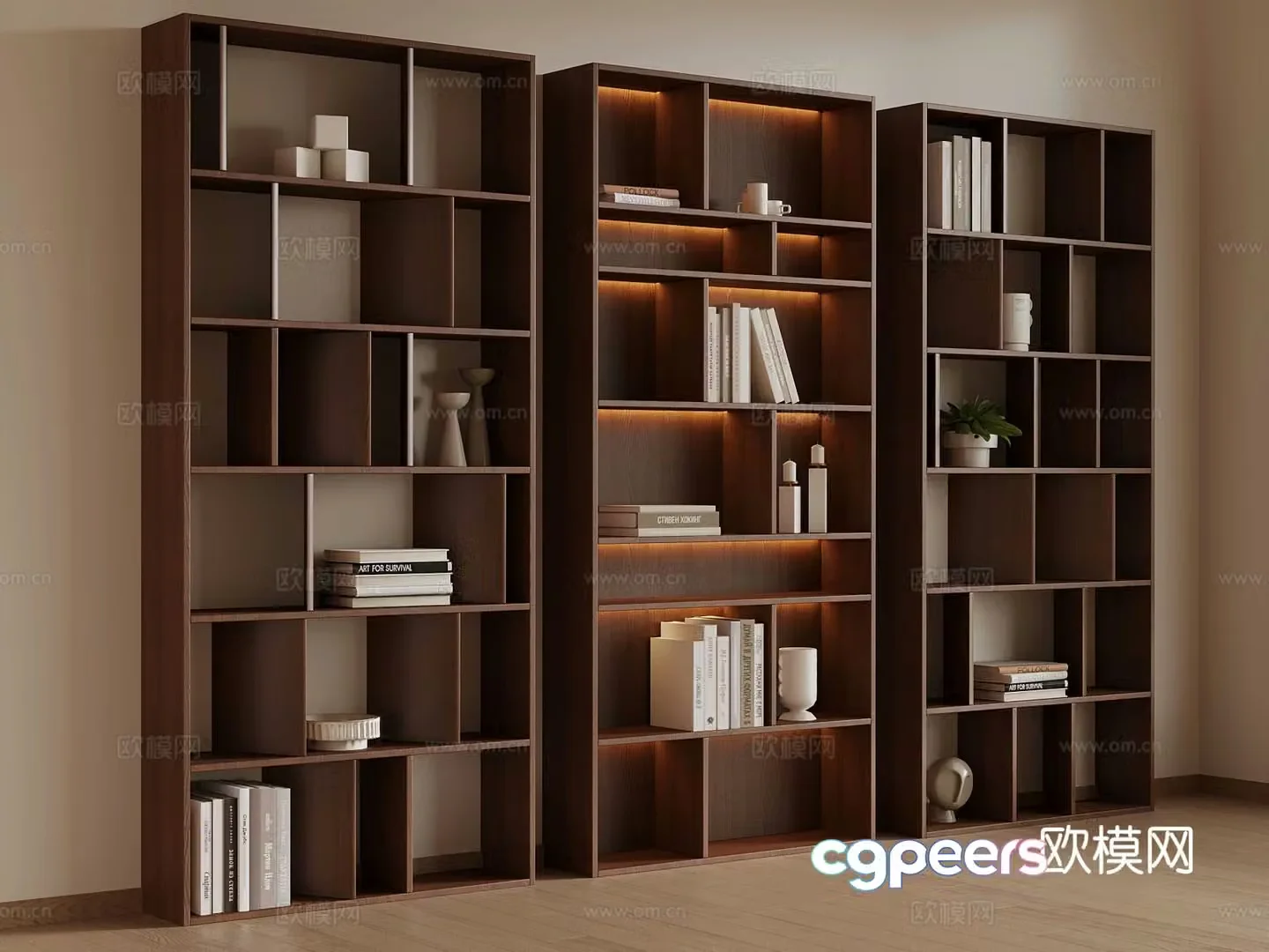 Medieval style bookcase bookshelf 3d model