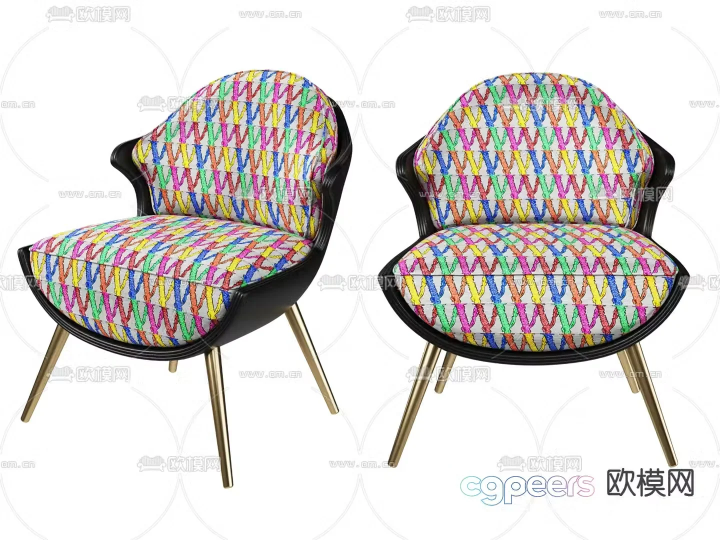 Versace chair lounge chair 3d model