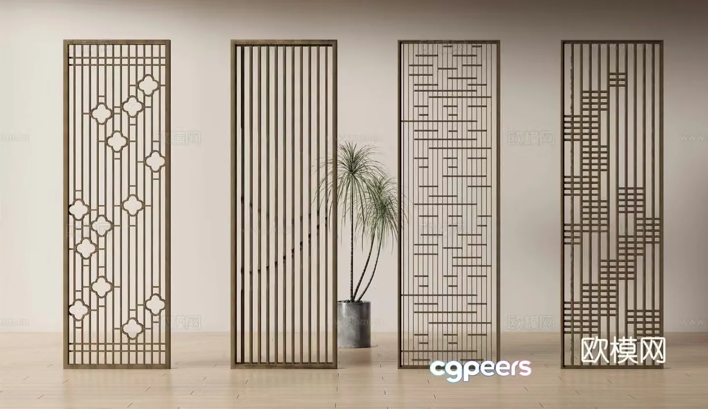 Modern screen partition 3d model