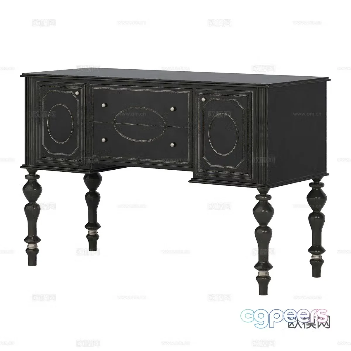French entrance cabinet side cabinet chest cabinet 3d model