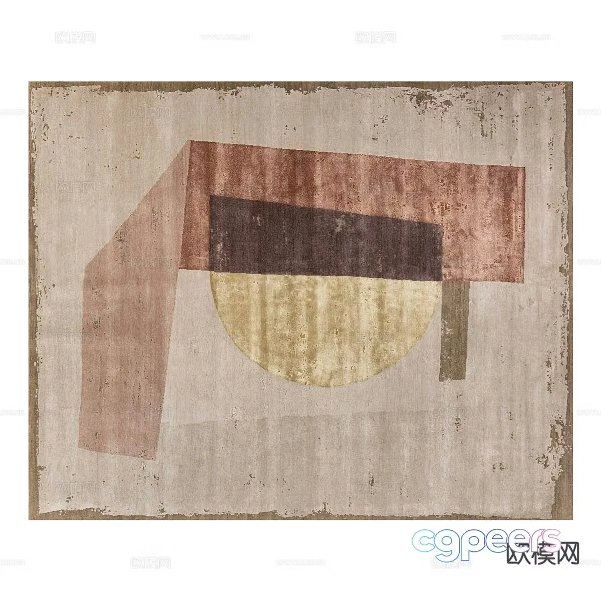 Modern square carpet 3d model