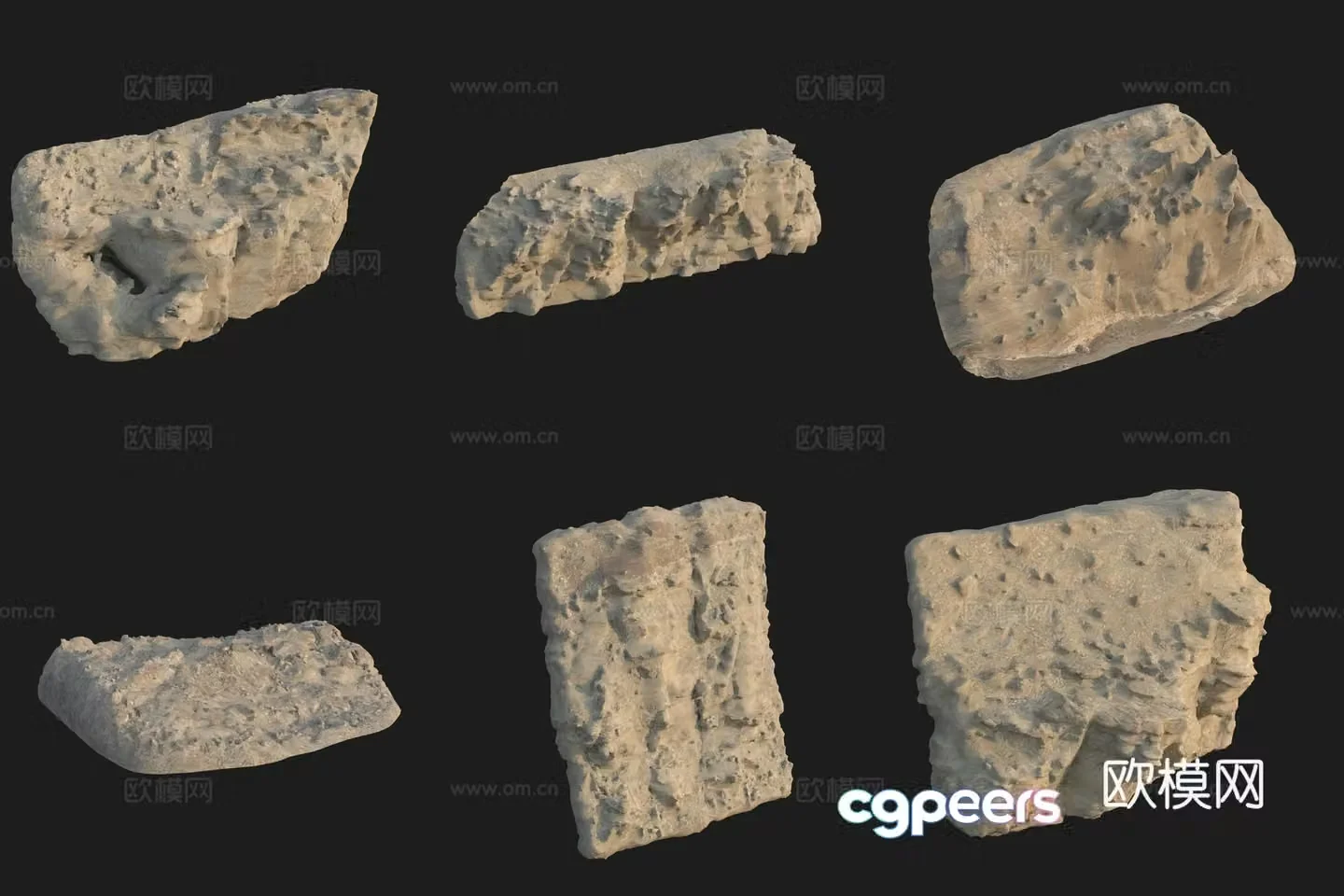 Cliff Big Stone Rock Boulder 3D Model