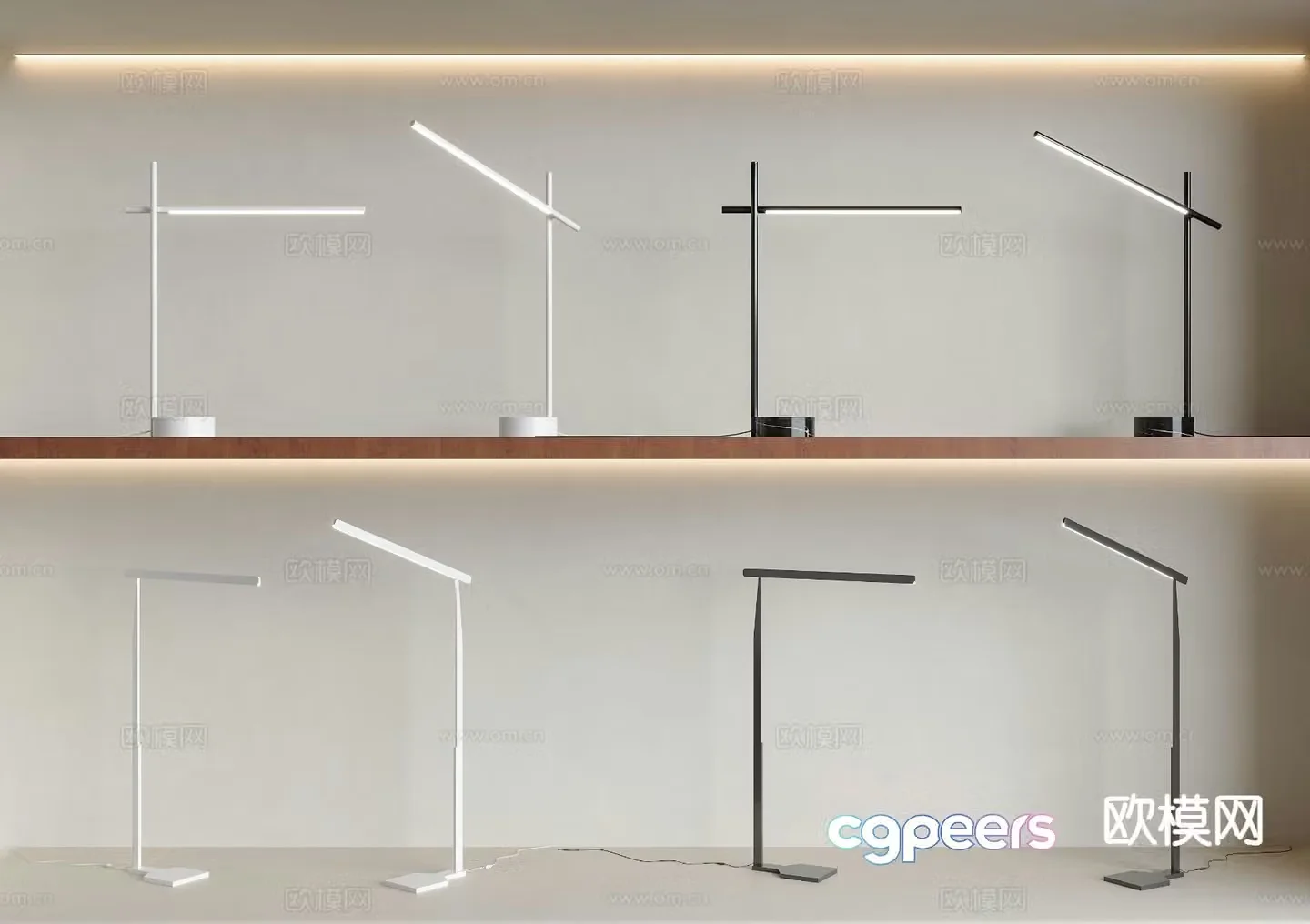 Modern minimalist desk lamp eye protection lamp writing lamp 3d model
