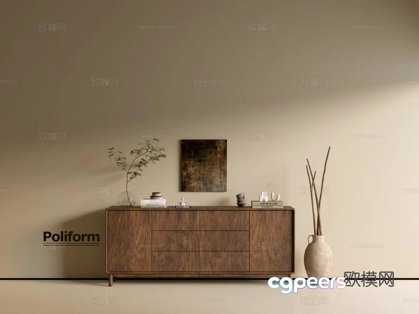 Modern wood grain cabinet ins wind minimalist wind cabinet whole cabinet sideboard balcony cabinet storage 3D model