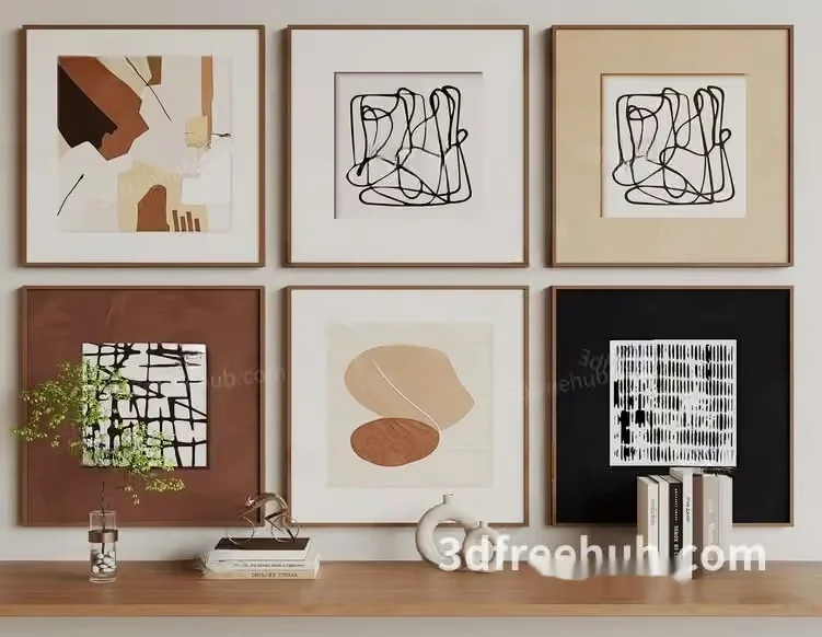 Modern Art Pieces 3D Model – 18971 – VRAY Render