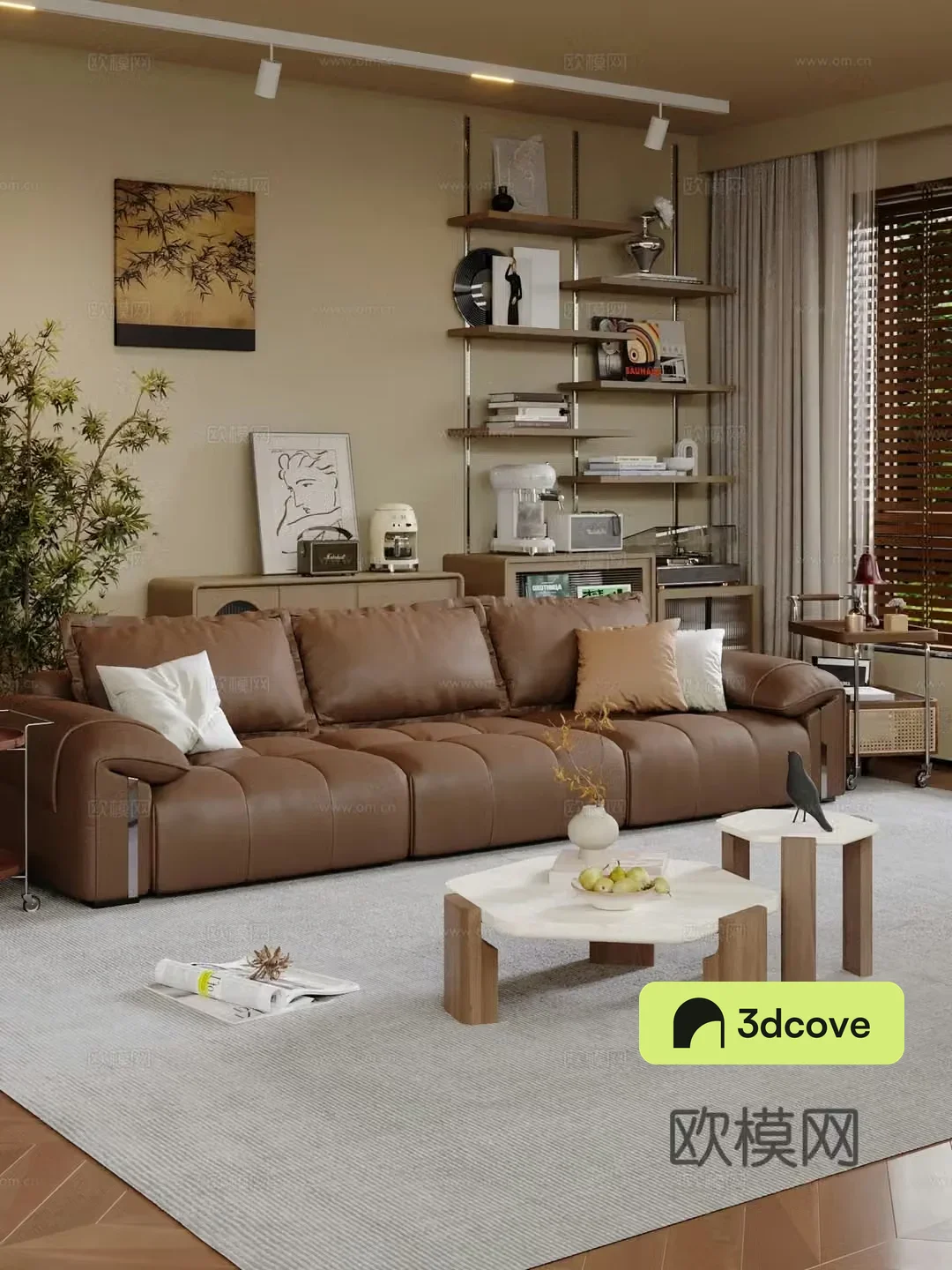 Medieval style three-person sofa