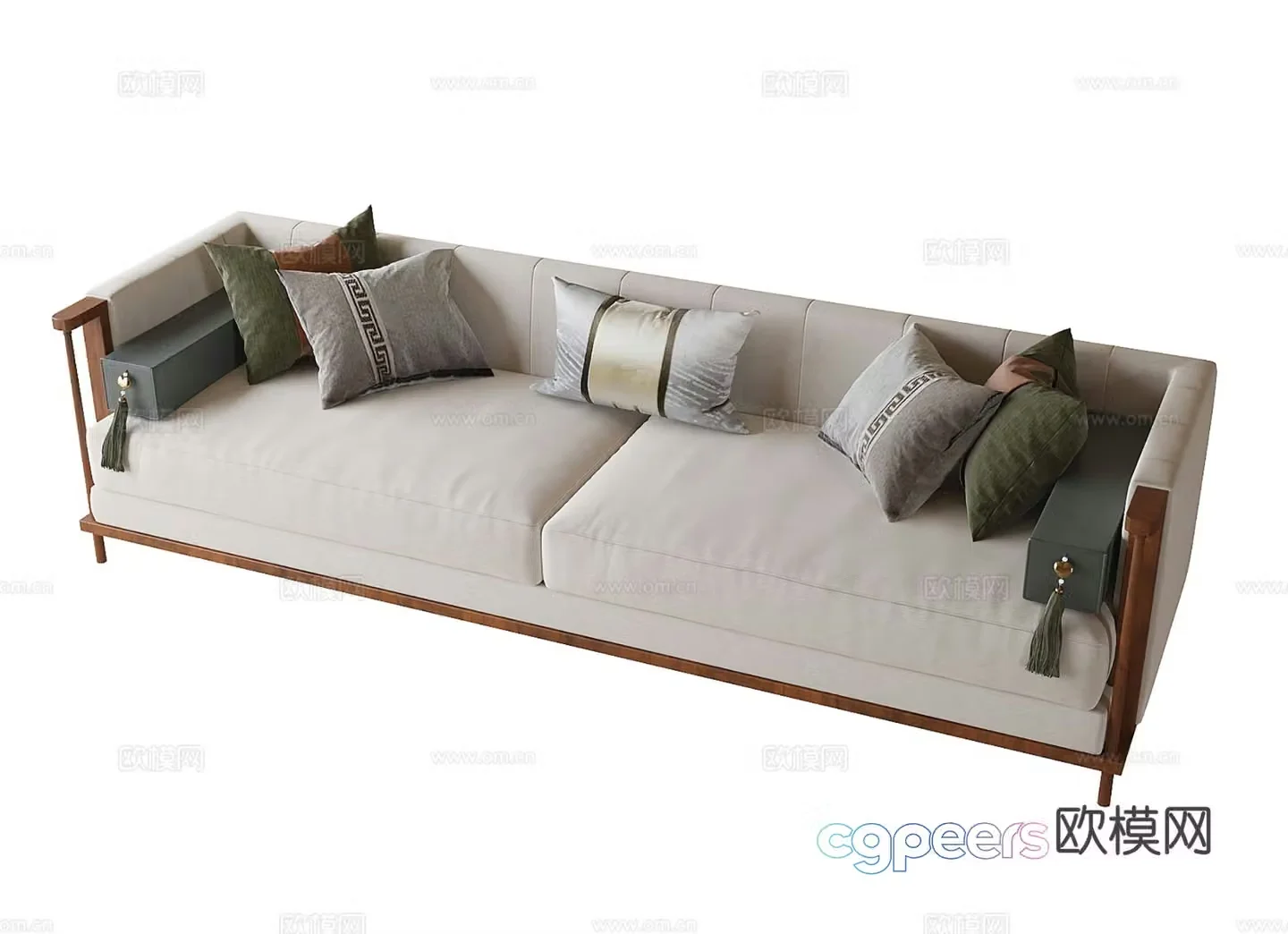 Double sofa upholstered sofa 3d model