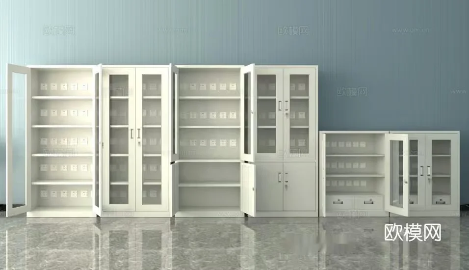 White Storage Cabinets 3D Model – 22768 – VRAY Render
