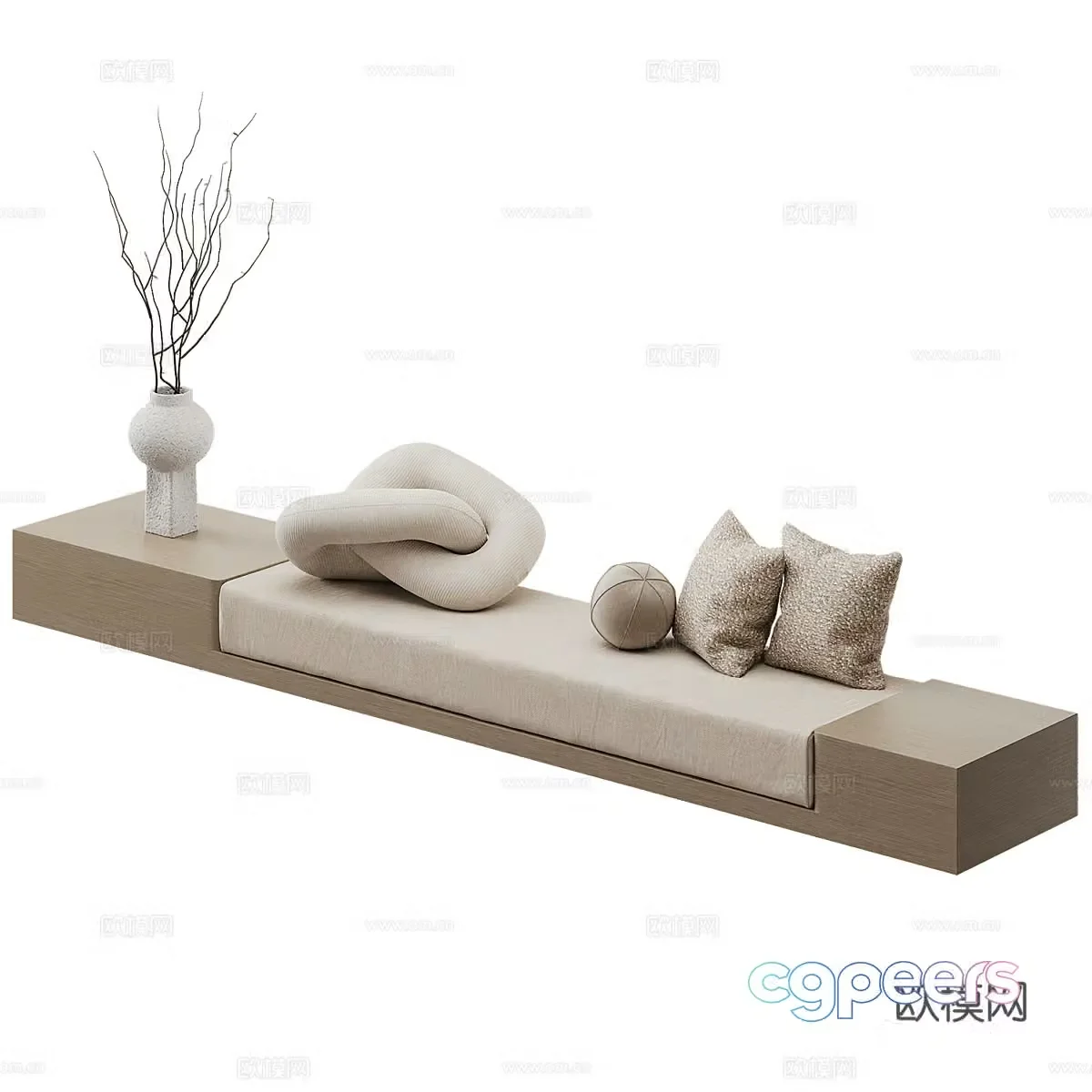 New Chinese bench bay window stool 3D model