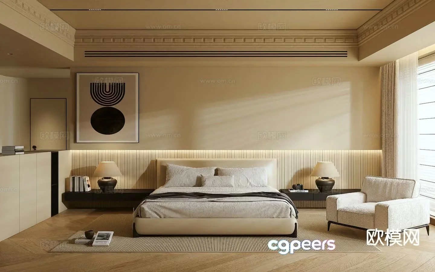 Medieval style bedroom master bedroom 3d model