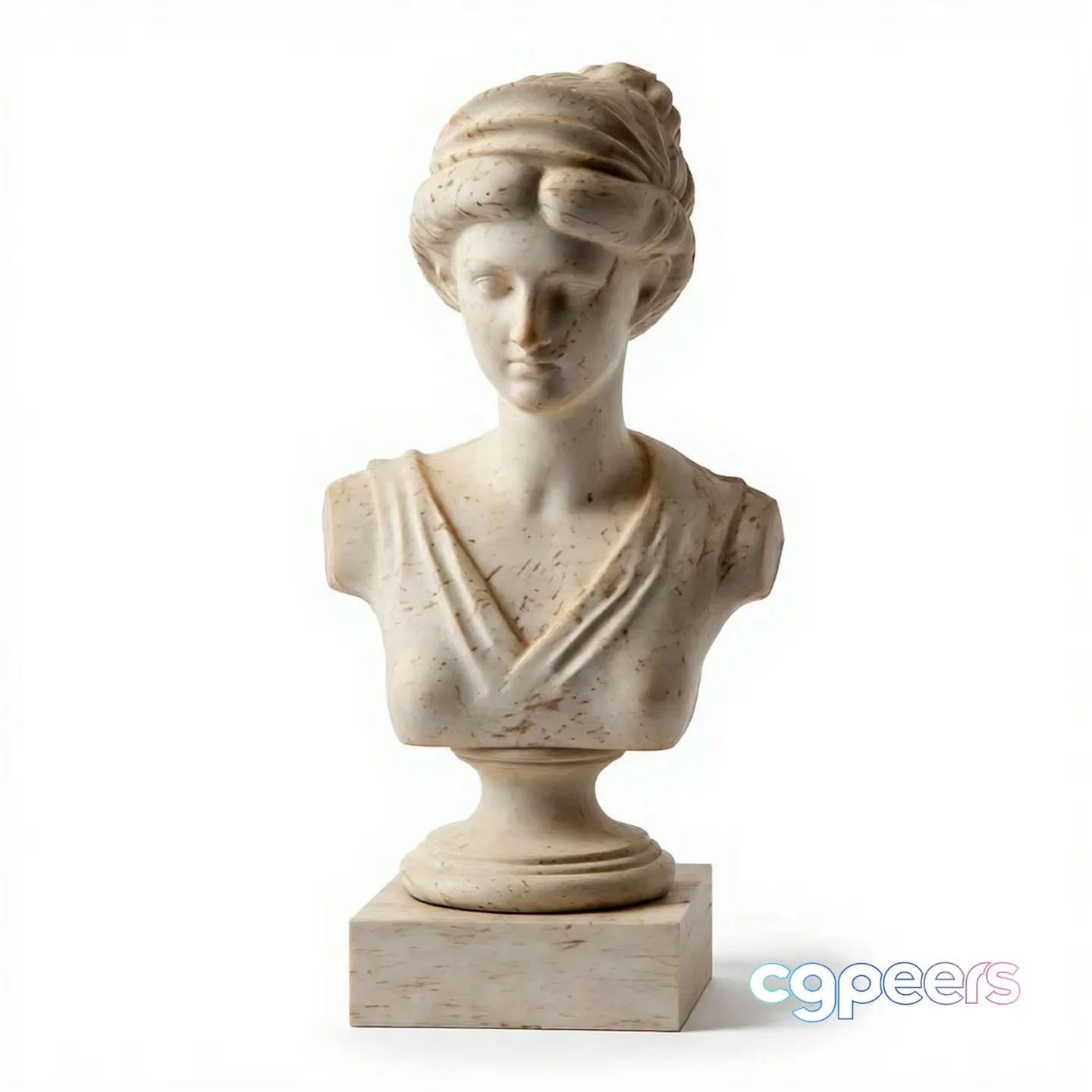 A White Marble Bust 3D Model – 10260 – VRAY Render
