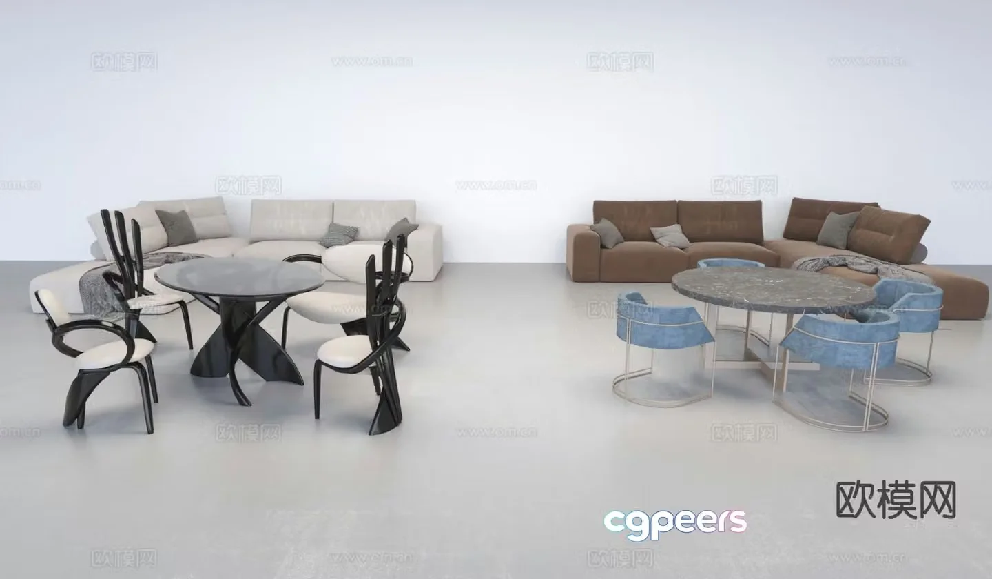 Modern sectional sofa 3d model