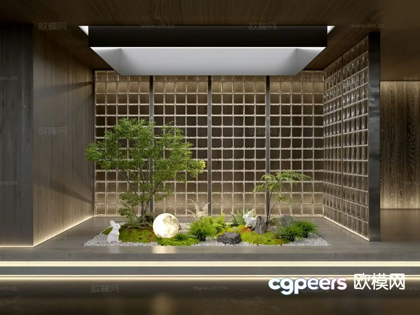 Modern indoor landscape plant landscaping 3d model