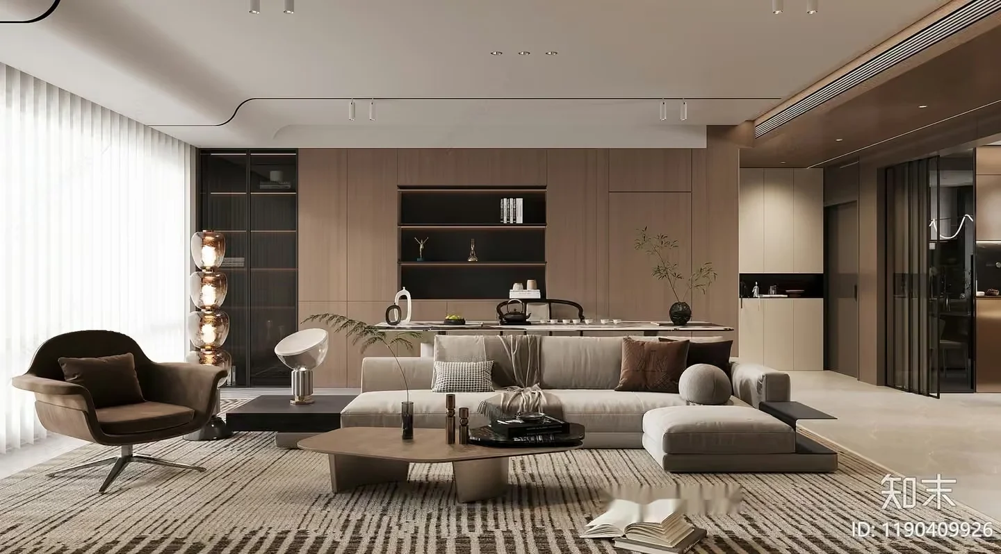 Modern Living Room 3D Model – 23653 – CORONA Render