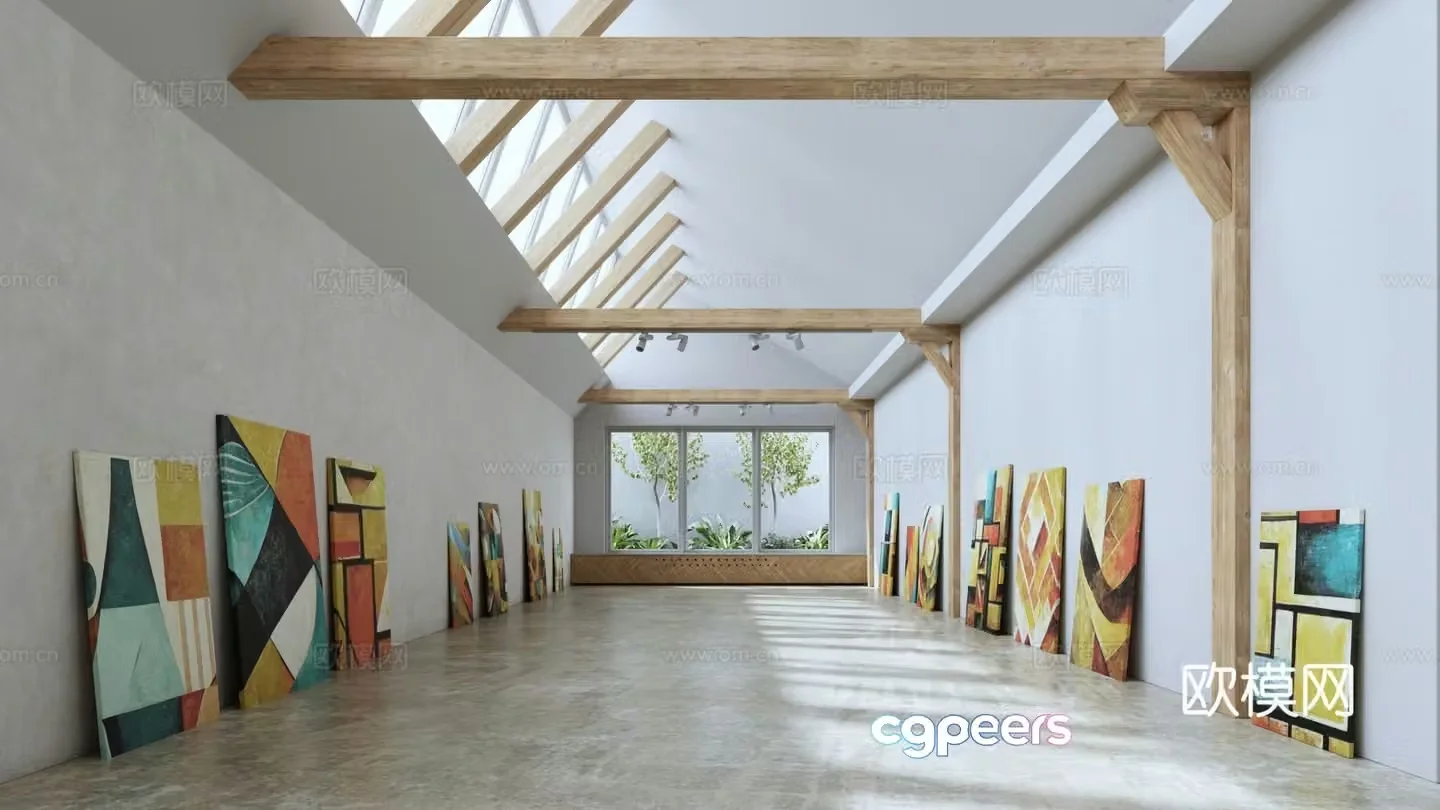 Art exhibition hall 3d model