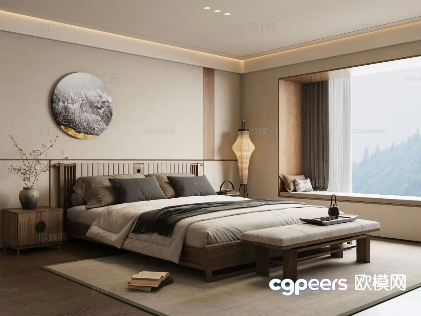 New Chinese style bedroom master bedroom 3d model