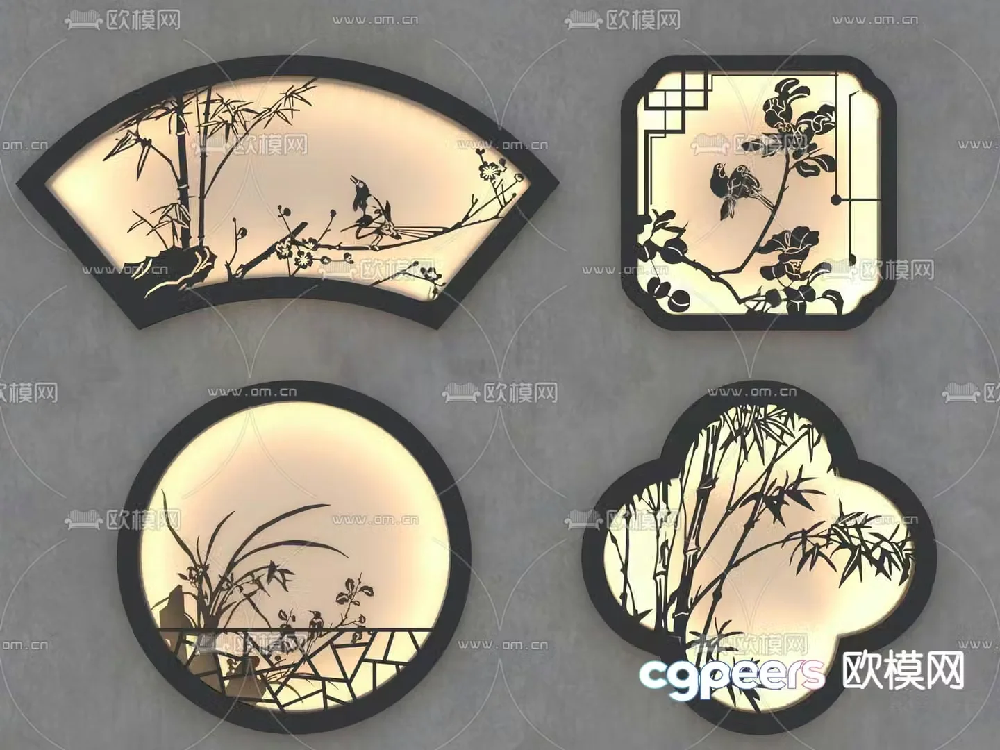 New Chinese style wall lamp 3d model