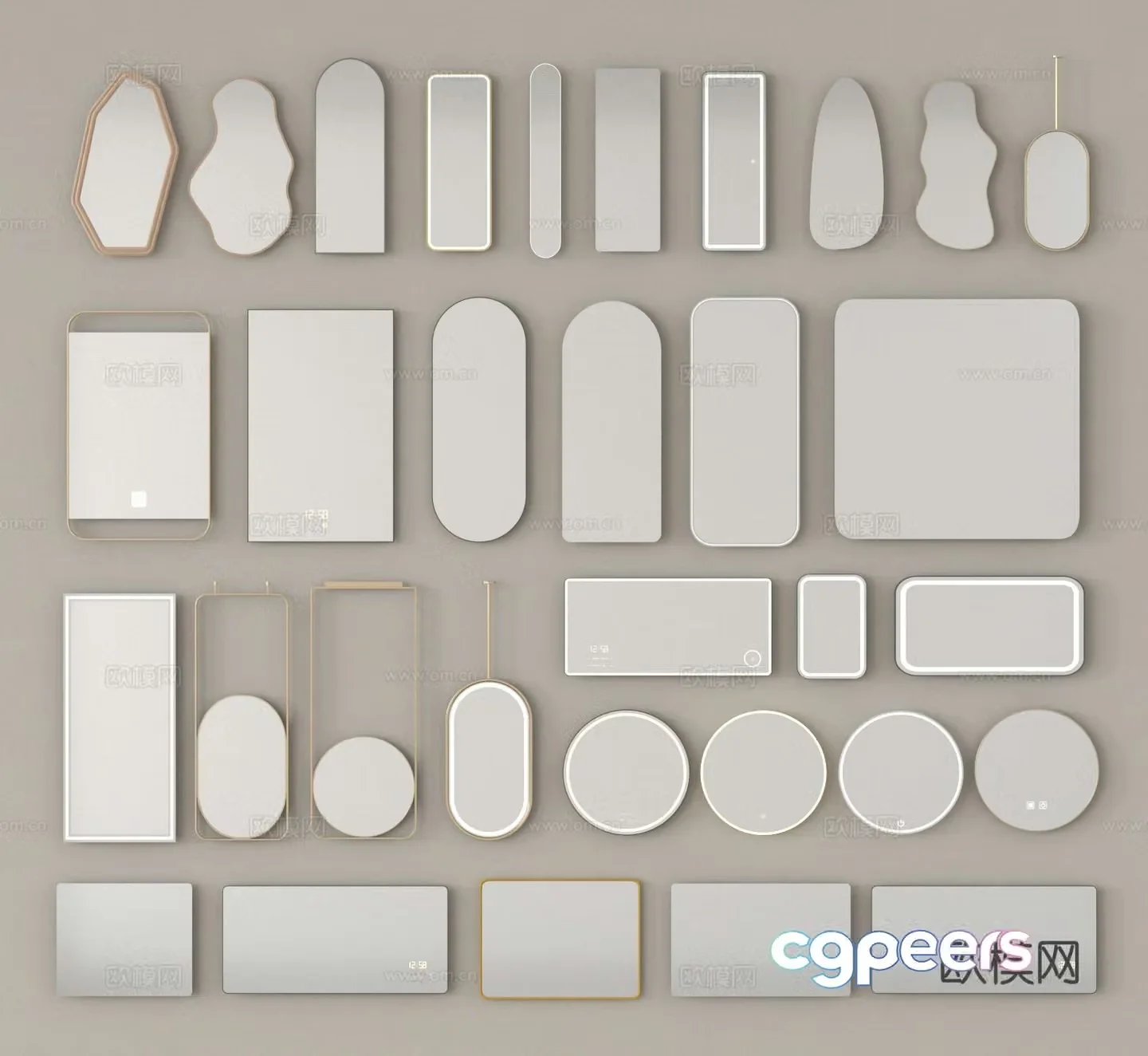 Special-shaped mirror bathroom mirror cosmetic mirror bathroom mirror 3d model