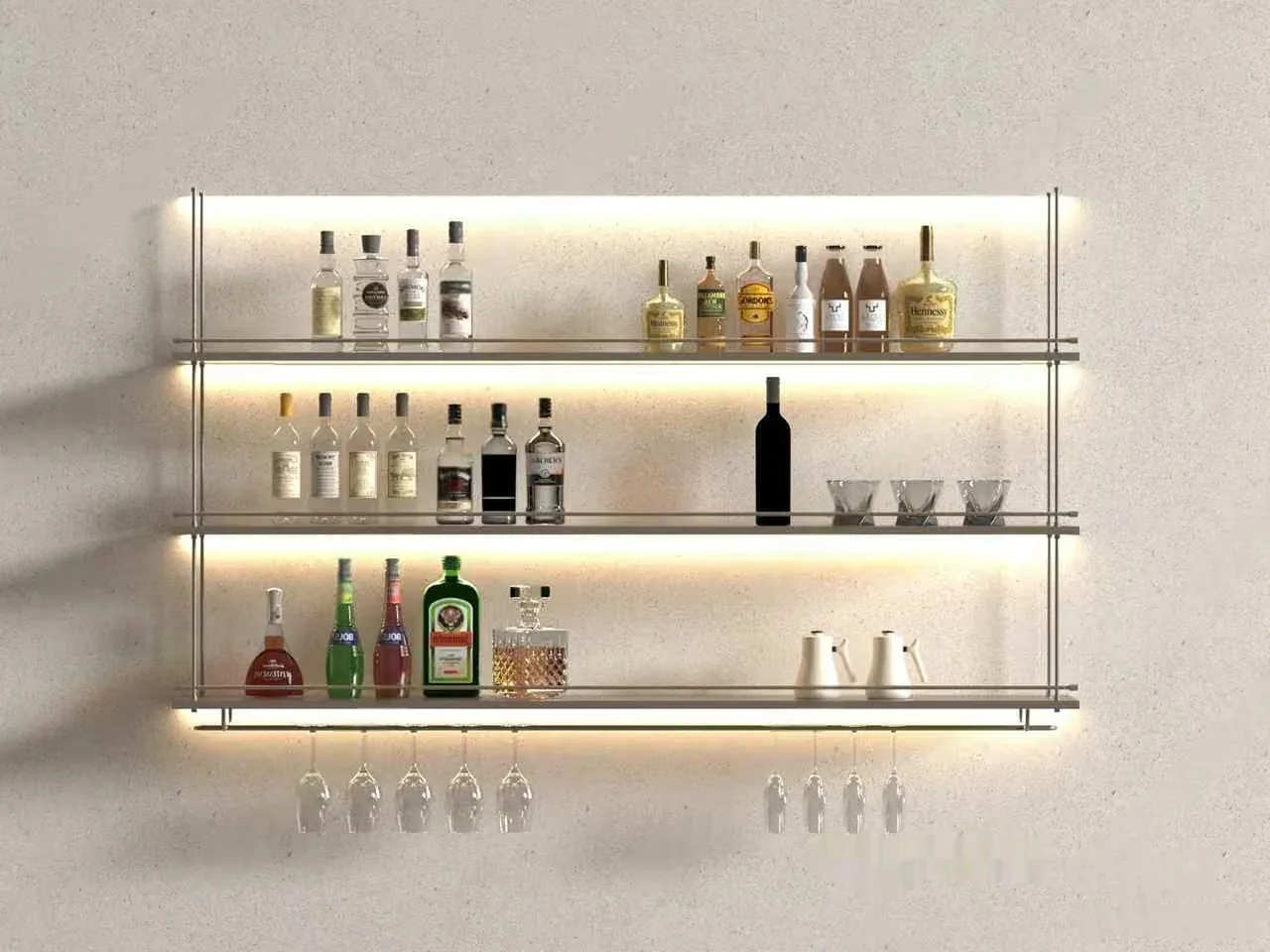 Modern Bar Shelving 3D Model – 17363 – VRAY Render