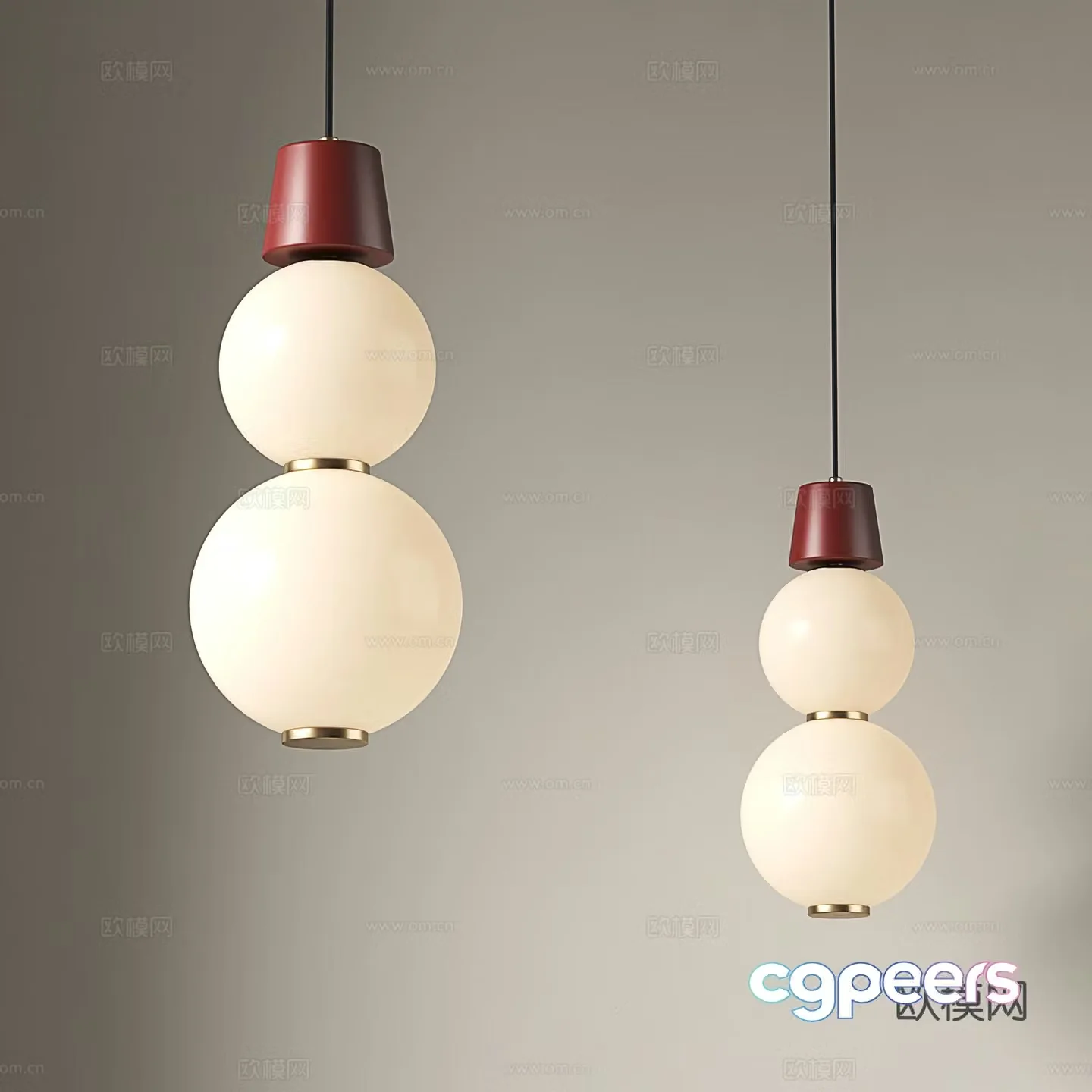 Middle-aged chandelier bedside chandelier 3d model