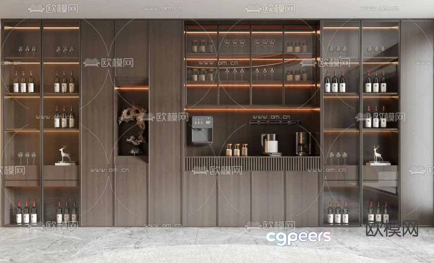 New Chinese style wine cabinet sideboard 3d model