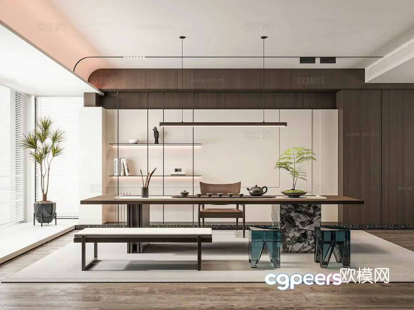Modern tea room 3d model
