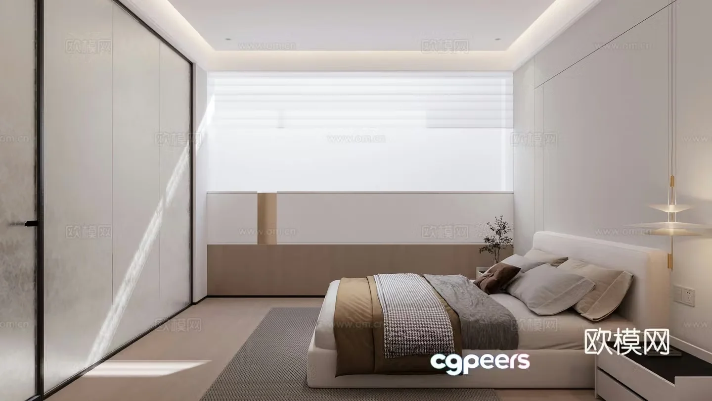Italian minimalist bedroom 3d model